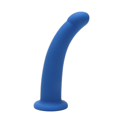 Me You Us 6in Curved Silicone Dildo Blue