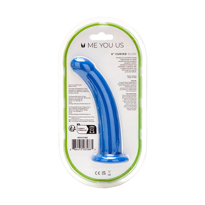 Me You Us 6in Curved Silicone Dildo Blue